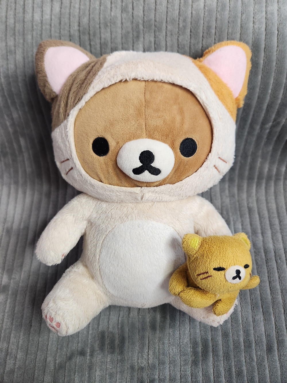 Rilakkuma In Cat Mascot Costume With Pet Plush Doll 10" Plush Tiny Yellow Bear